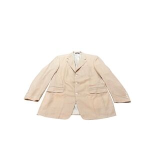 Michael Hayes Newport Mens Tall Long Blazer Jacket Beige 44 Wool Silk Blend